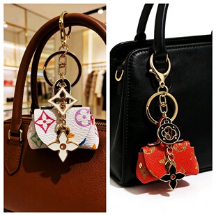 老花迷你零钱包钥匙扣包挂件miu风收纳小包挂饰包汽车挂饰小礼品