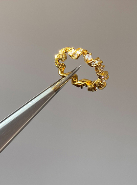 复古金色缠绕电话线戒指女高级感简约素圈食指戒轻奢精致指环尾戒