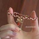 圣诞编织蝴蝶结手链女精致轻奢高颜值手绳气质百搭闺蜜学生手饰品