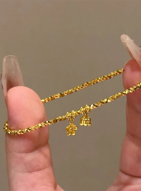 复古金色串珠铃兰花朵手链女高级感新中式轻奢手串小众设计配饰品