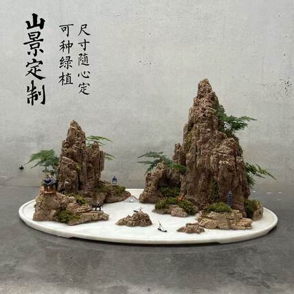 天然吸水石上水石假山盆景真石头水秀石鱼缸造景山水摆件装饰礼品
