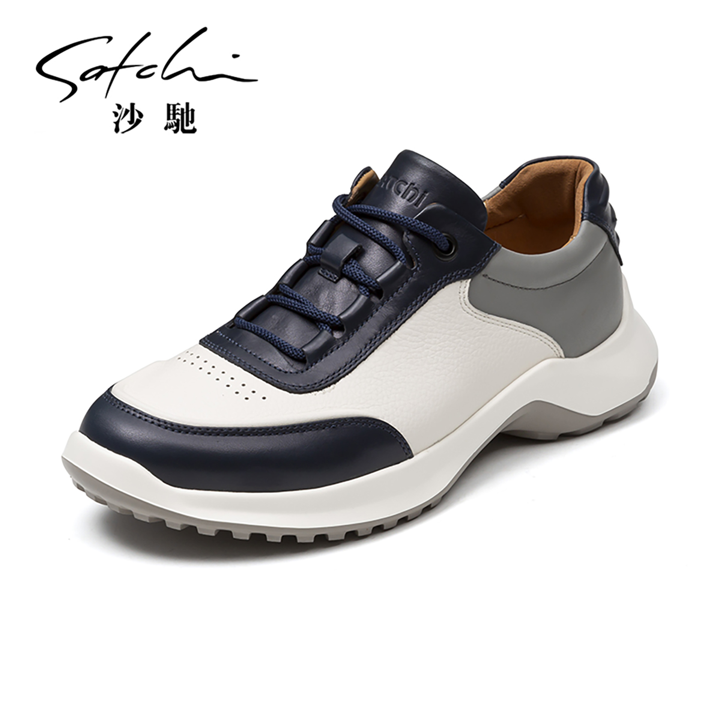 沙驰夏季休闲皮鞋时尚