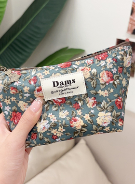 韩国进口DAMS温柔优雅花朵防水化妆包女便携式收纳包小号中号大号
