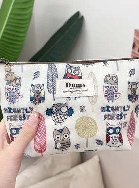 韩国进口DAMS可爱卡通猫头鹰防水化妆包女便携式收纳包洗漱包中号