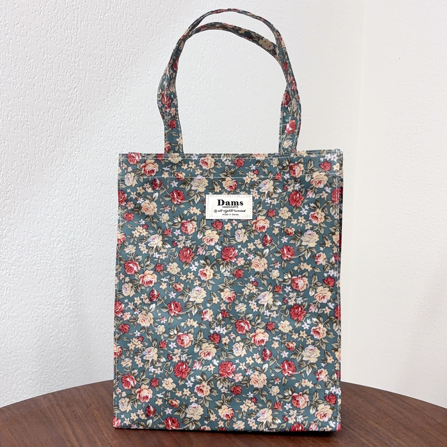 韩国进口DAMS复古优雅玫瑰碎花防水手提包手提袋妈咪包托特包中号,箱包皮具/热销女包/男包,托特包,淘宝优惠券,粉丝福利购,淘宝优惠卷