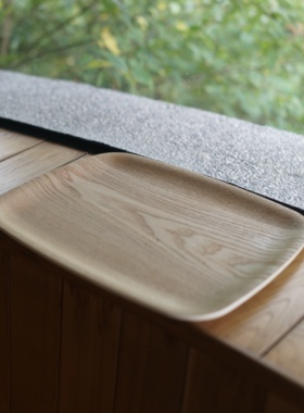 朴房 霜山日式木质防滑托盘水曲柳长方形面包零食收纳餐盘茶盘托