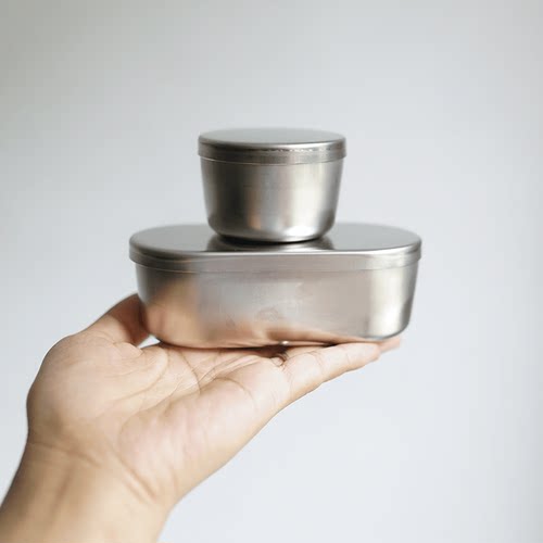 日本制304不锈钢迷你收纳盒冰箱食物保鲜盒葱蒜储存罐宝宝辅食盒