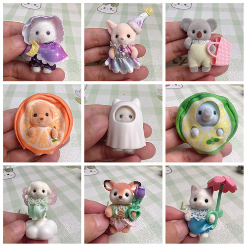 正品日本森贝儿家族过家家玩具静态植绒公仔玩偶小号宝宝7