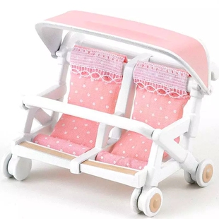 日本森贝尔家族过家家玩具公仔动物玩偶迷你摆件 正品 婴儿车H2