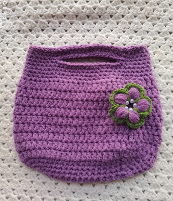 成品纯手工编织紫梅色手提包精流棉纺织亲肤线