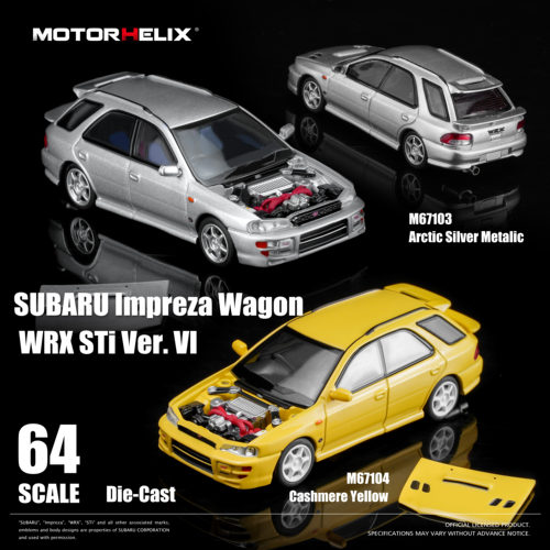 MH 1:64 斯巴鲁翼豹旅行版WRX STi Ver VI 第6版仿真合金汽车模型