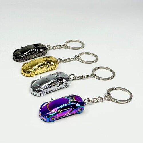 Seeker 1:87 布加迪Veyron Super Sport电镀合金挂链式车模钥匙扣