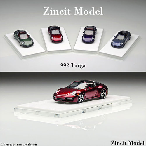 Zincit Model  ZM 1:64 保时捷992 Targa 橡木绿仿真合金汽车模型