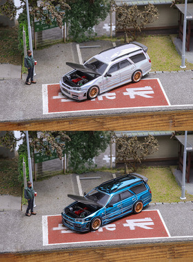 Zoom 1:64 尼桑GTR R34 Stagea 1代WC34 260RS旅行瓦罐合金车模型