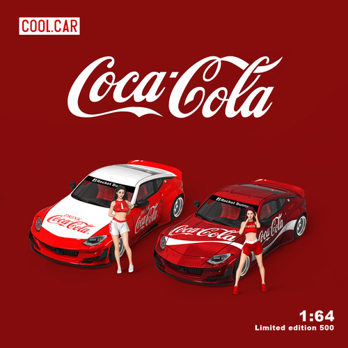 Cool Car 1:64 尼桑400Z可口可乐涂装人偶版仿真合金汽车模型收藏