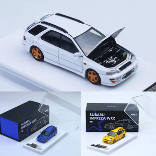 ATS 1:64 斯巴鲁 IMPREZA WRX引擎盖可打开 仿真合金汽车模型收藏