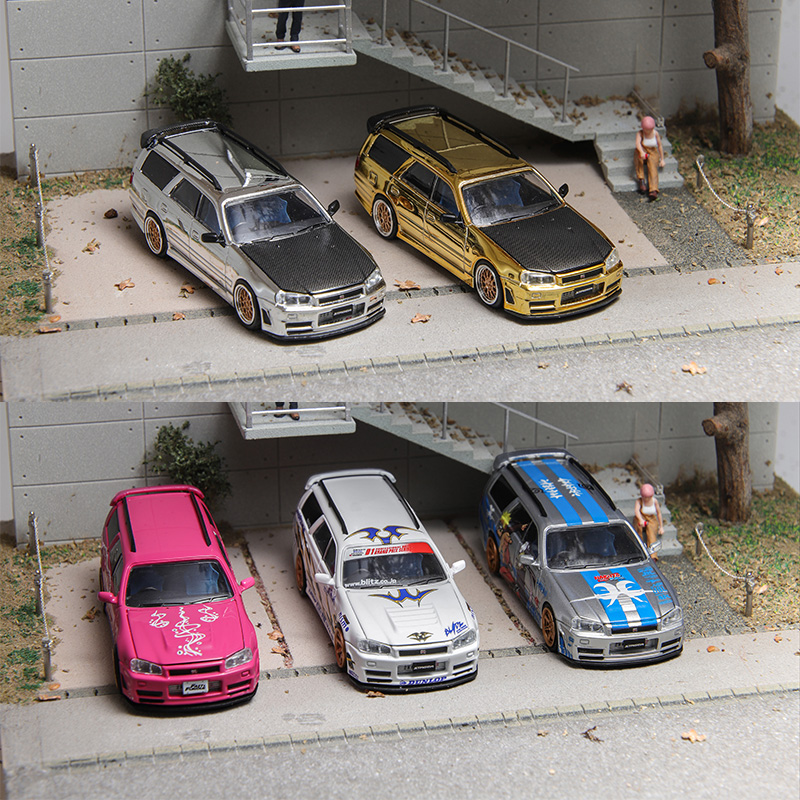 Zoom 1:64尼桑GTR R34 Stagea 1代 WC34 260RS旅行车瓦罐合金车模