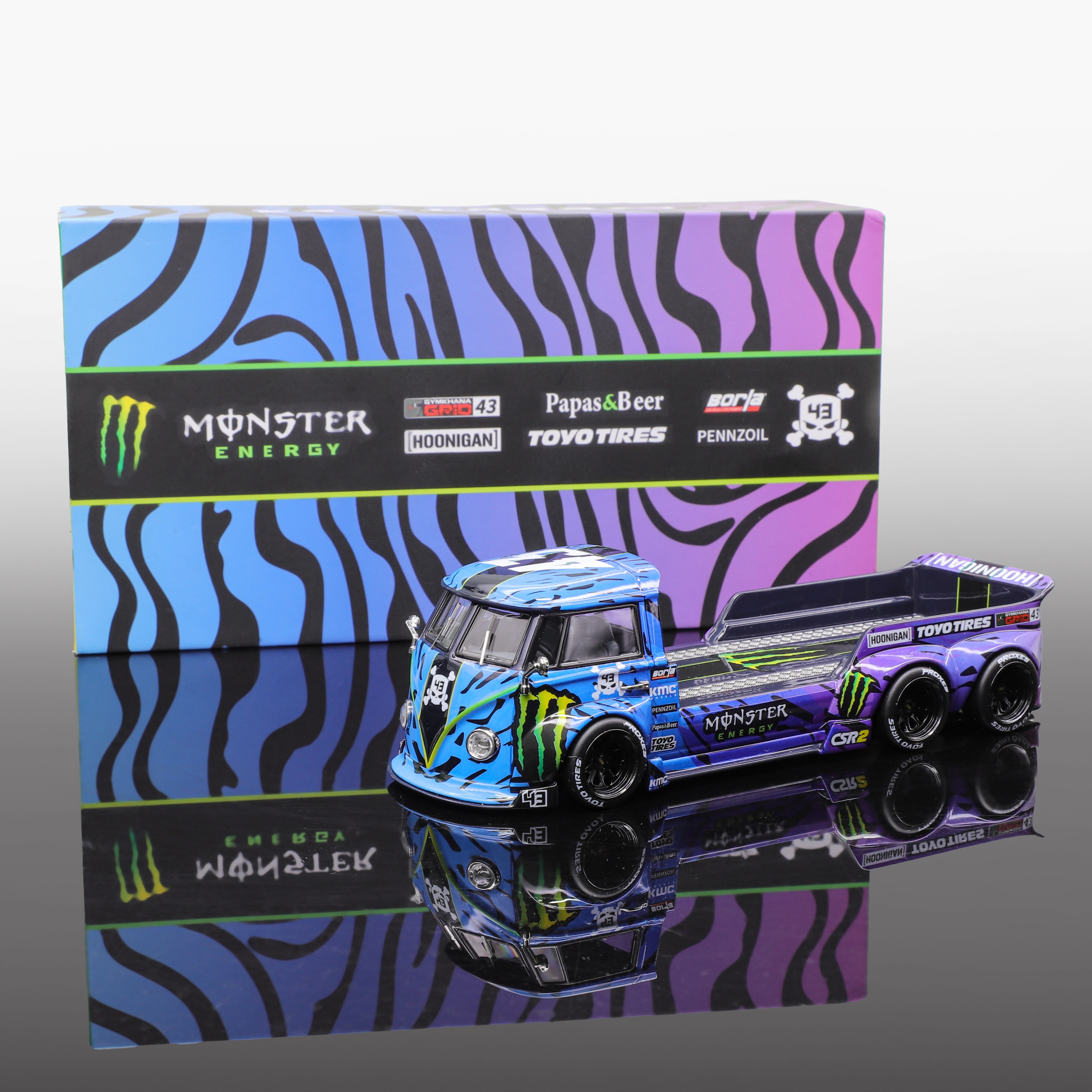 Liberty 64 1/64 大众VW拖车魔爪涂装 礼盒包装 仿真合金汽车模型