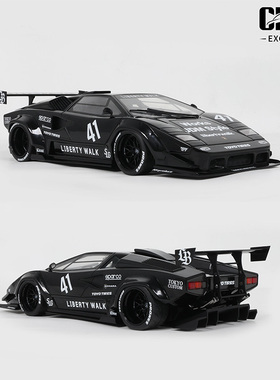 GT SPIRIT 1:18 兰博基尼康塔什 Countach LBWK宽体改 汽车模型黑