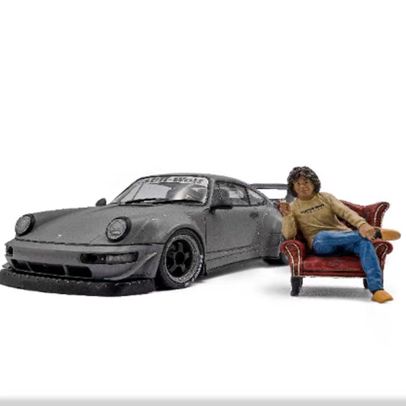 Solido 1:18 保时捷RWB964 BODY KIT 带人偶仿真合金汽车模型收藏