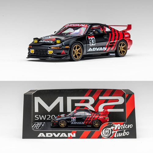 MT 1:64 丰田MR2 SW20 Revision4 ADVAN红黑仿真合金汽车模型收藏