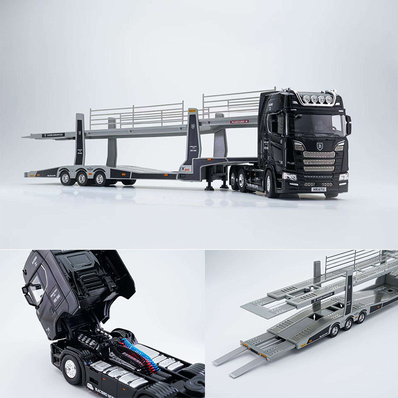 KH 1:64 斯堪尼亚S730 V8 一拖八轿运输车 仿真合金汽车模型收藏