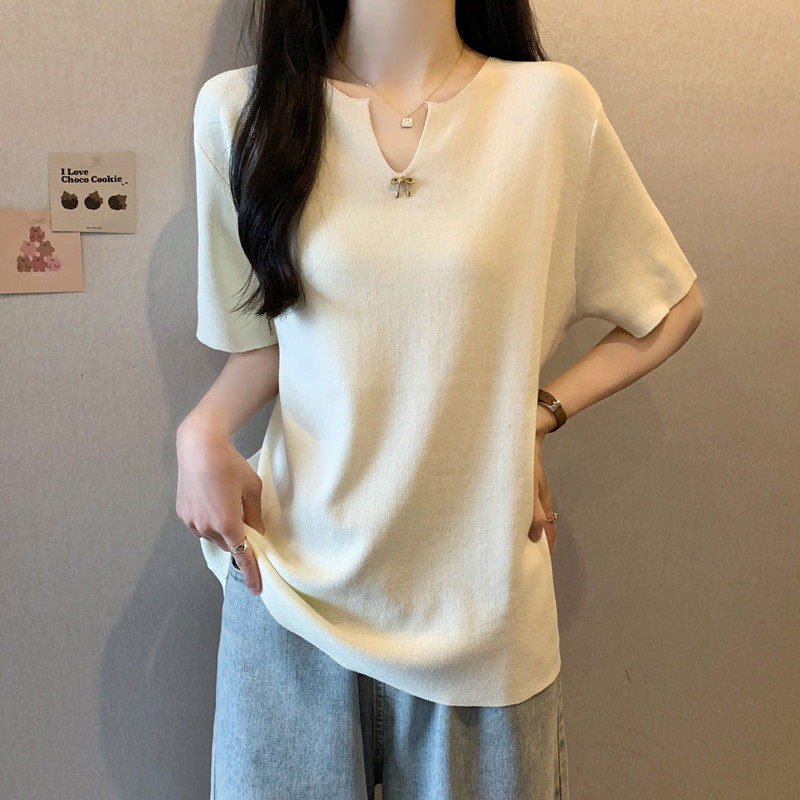 实拍大码女装2026年新款胖妹妹夏装短袖T恤韩版显瘦冰丝宽松上衣
