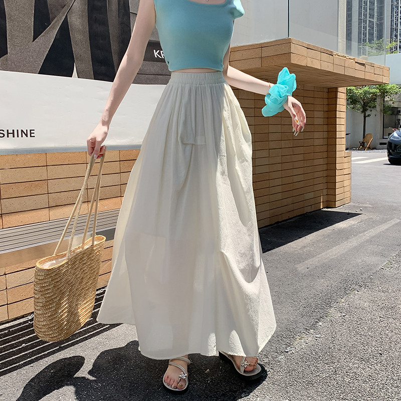 实拍不规则半身裙女春夏2026新款a字裙中长款蓬蓬裙褶皱大摆裙子