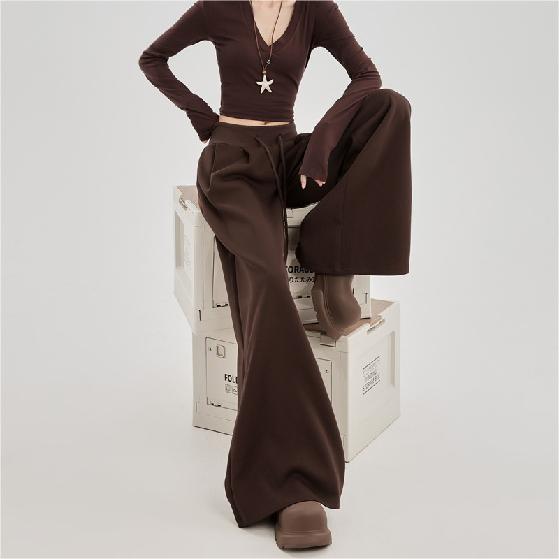 实拍低腰卫裤女春夏2026新款宽松垂坠感bf慵懒休闲美式运动阔腿裤