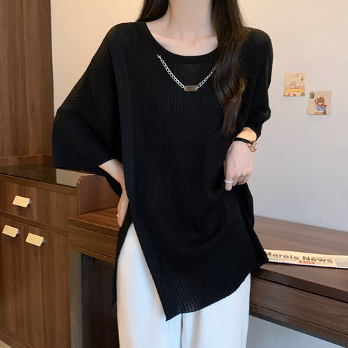 实拍 大码女装夏装2026年新款胖妹妹显瘦短袖T恤宽松中长款上衣潮