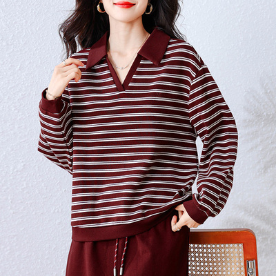 实拍现货 拼接翻领卫衣2025秋季新款休闲撞色百搭显瘦上衣女