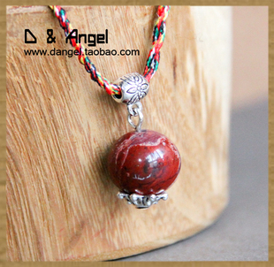 天然红竹石吊坠12mm坠子特价款影子石吊坠日本AA级红绳项链