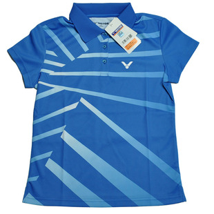 VICTOR胜利羽毛球服女款短袖T恤翻领运动POLO衫S-1106威克多速干