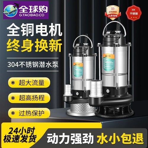德国进口博士潜水泵220v家用小型不锈钢水泵高扬程大流量农用灌溉