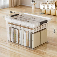 Transparent plastic storage box, household large-capacity thickened clothes, trousers and quilts storage box, miscellaneous sorting box thumbnail 6