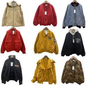 古着vintage街头潮牌帆布工装棒球服拼色刺绣夹克外套冬季男BQ247