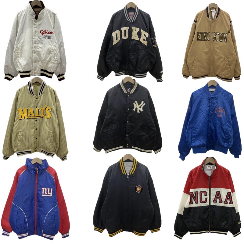 古着刺绣棒球服外套夹克宽松冬季