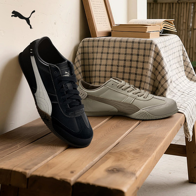 BELLA薄底鞋复古黑T头鞋PUMA彪马