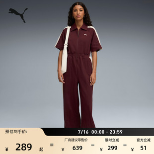 美式复古宽松短袖T7运动连体裤女款PUMA彪马官方夏季休闲裤634539