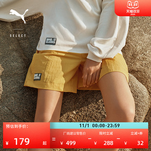 运动休闲裤 夏季 631563 男女情侣PUMA彪马新款 宽松廓形刺绣直筒短裤