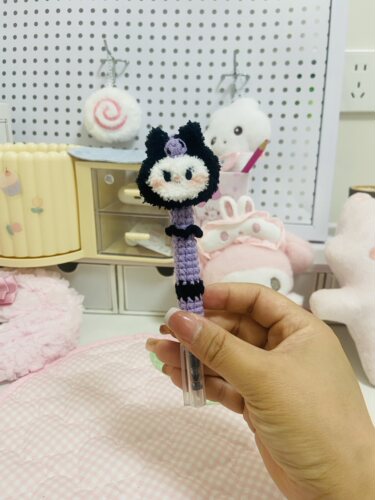 手工diy签字笔笔套库洛眯毛线编织可拆卸手工笔套电子手写笔笔套