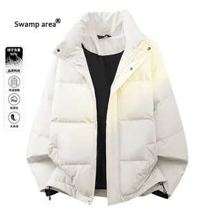 SWAMP AREA冬季纯色保暖羽绒服男士轻薄90白鸭绒上衣休闲情侣外套