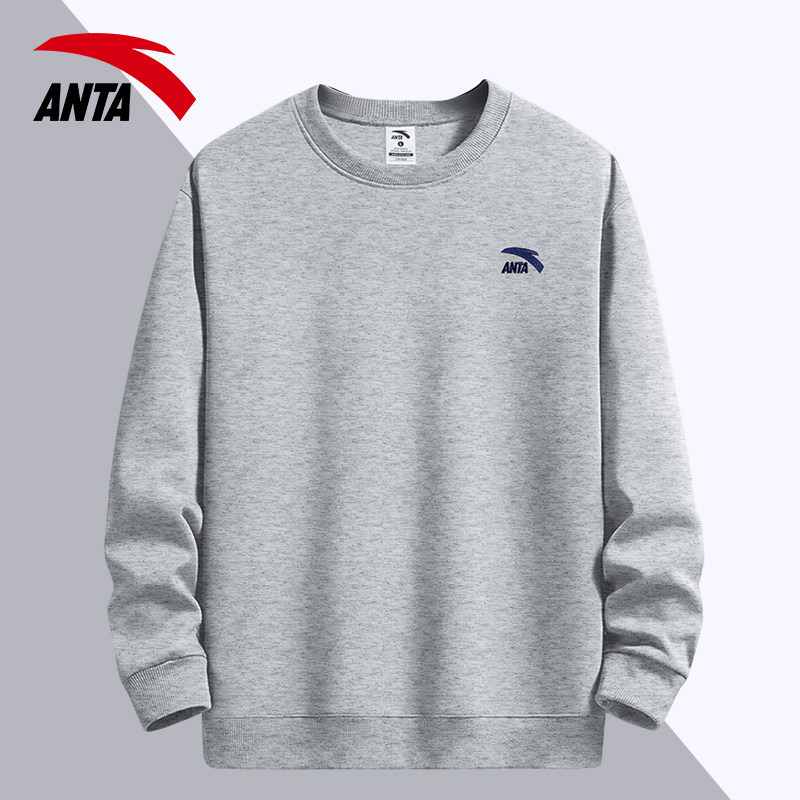 安踏卫衣男款2025秋新款情侣款休闲慵懒风t恤宽松大码衫薄款