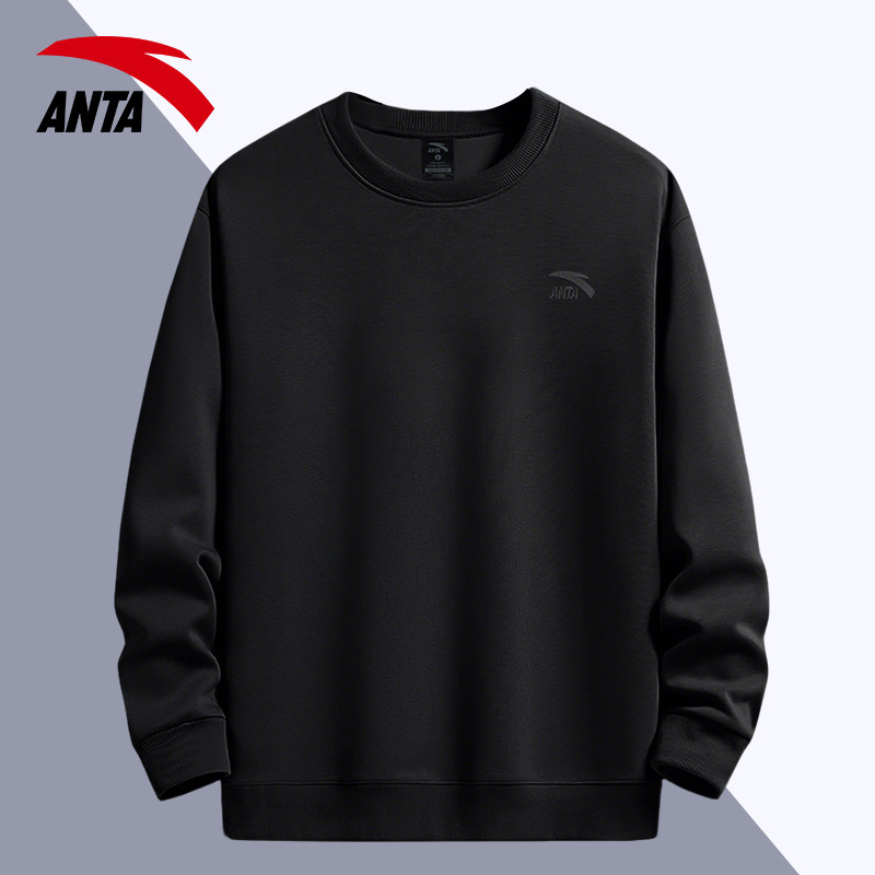 安踏卫衣男款2025秋新款情侣款休闲慵懒风t恤宽松大码衫薄款