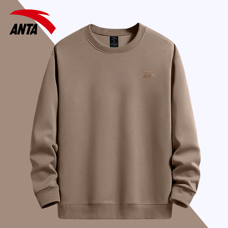 安踏卫衣男款2025秋新款情侣款休闲慵懒风t恤宽松大码衫薄款