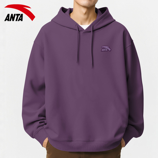 安踏连帽卫衣男款休闲上衣2026春季新款套头衫宽松秋冬款大码长袖