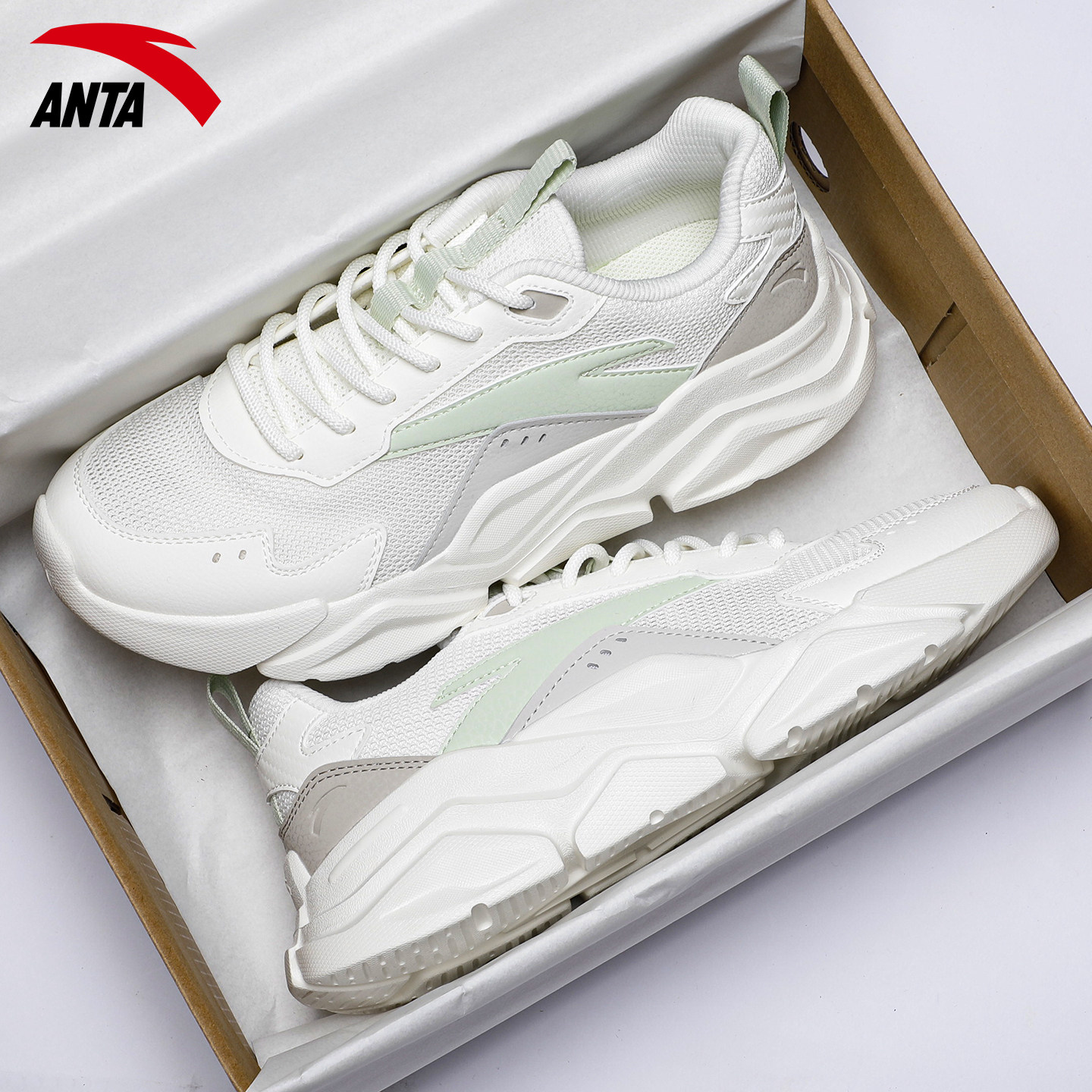 安踏女鞋百搭休闲鞋2026春季新款软底复古增高旅游运动鞋老爹鞋子,运动鞋new,运动休闲鞋,淘宝优惠券,粉丝福利购,淘宝优惠卷