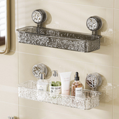 吸盘卫生间置物架浴室免打孔洗手台墙上壁挂厕所洗漱整理收纳架子