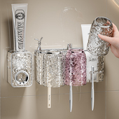 牙刷置物架卫生间漱口杯刷牙杯挂架壁挂免打孔杯架家庭电动牙刷架