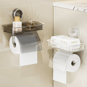 吸盘卫生间卷纸架壁挂式 防水纸巾盒卫生纸置物架浴室免打孔厕纸盒
